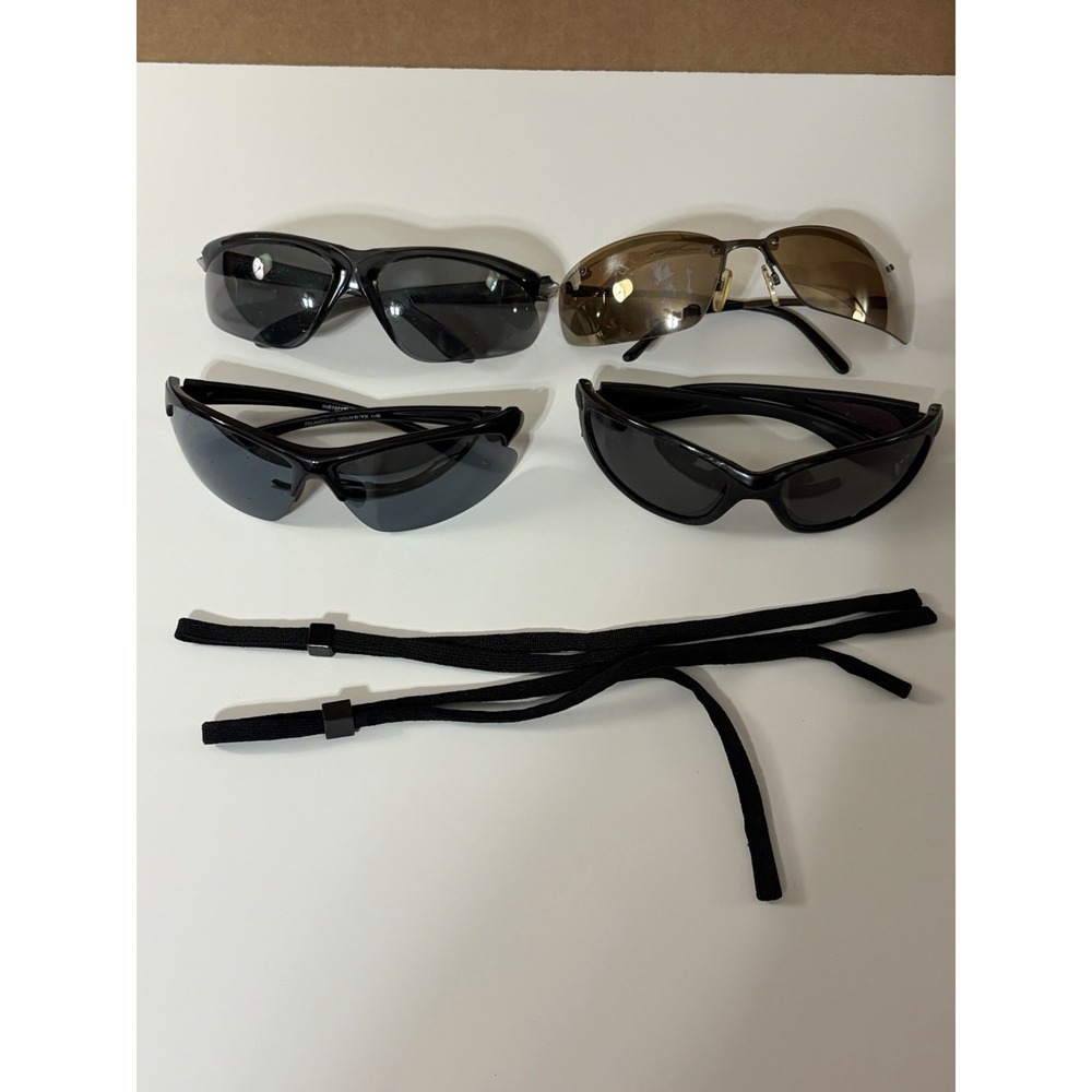 Safety Glasses, Sunglasses Lot of 4 pairs with 2 adjustable straps, Workwear